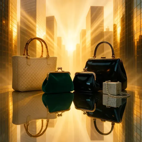 Gleaming Skyscrapers with Reflective Glass Facades at Day Are Dramatically