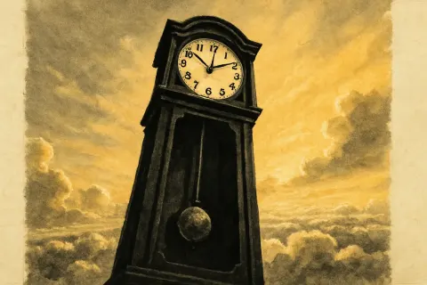 Single Analog Clock of Imposing Grandfather Clock Scale