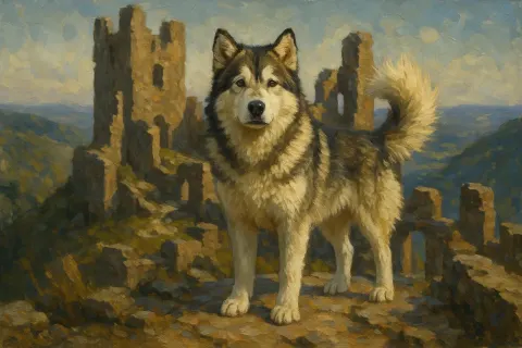 Single Agouti and White Malamute