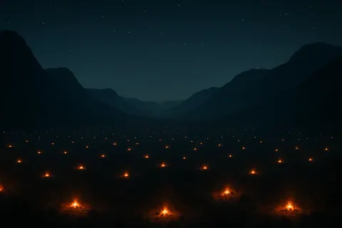Myriad Distant Campfires Twinkle Like Fallen Stars