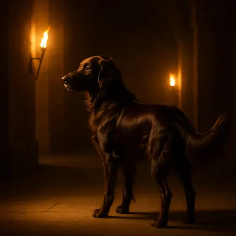 Single Flat-coated Retriever