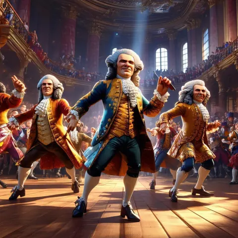 Founding Fathers Doing Fortnite Dances in Baroque Halls