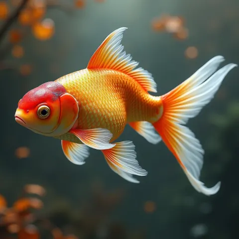 Flying Goldfish With Intricate Patterns in Elegant Photoreal