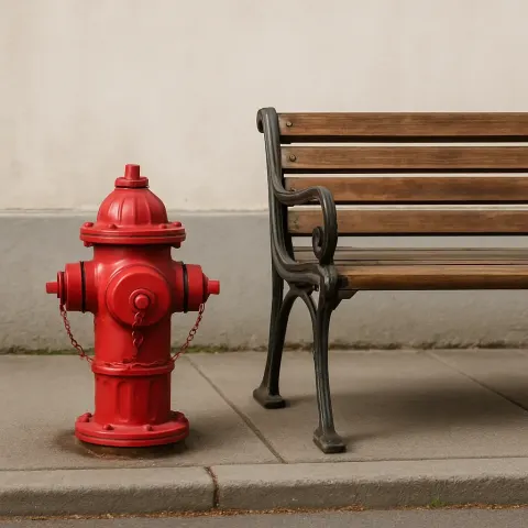 Picture Featuring a Wooden Bench Positioned Slightly Higher Than