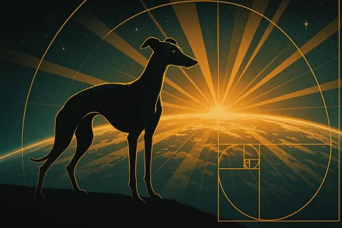 Single Whippet with an Alert Gaze
