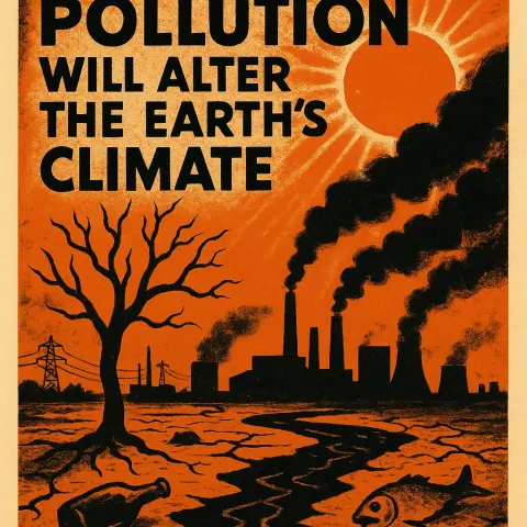 Poster from the 1960s Illustrating Environmental Destruction