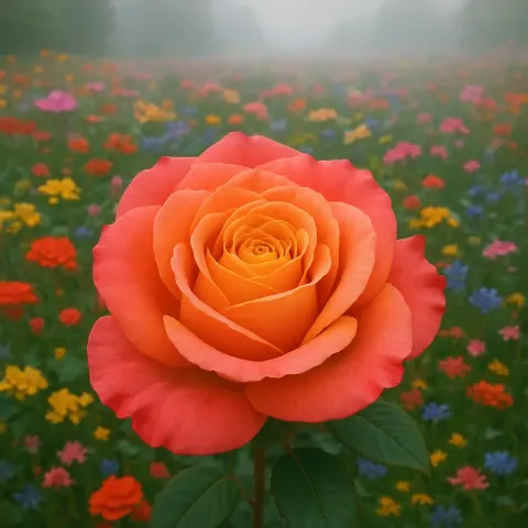 Sharply Focused Image of a Radiant Rose at its Peak