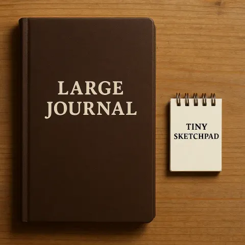 Bulky Notebook and the Small Drawing Pad Each Played Distinct