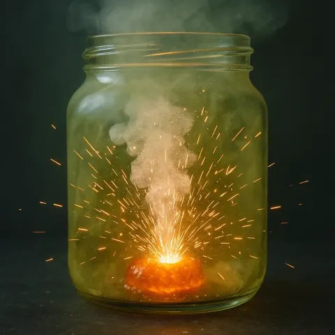 Molten Sodium Reacts Vigorously