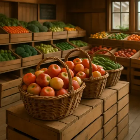 Rows of Carefully Stacked Wooden Crates Fill the Space