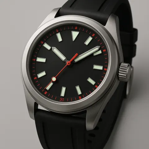 Modern Wristwatch with a Stainless Steel Case