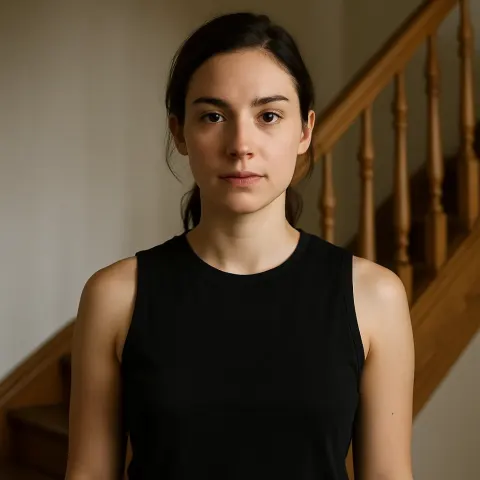Person Wearing a Black Sleeveless Top Is in a Room