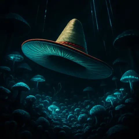 Terrain Covered in Pulsating Alien Flora and Bioluminescent Fungi Unfolds