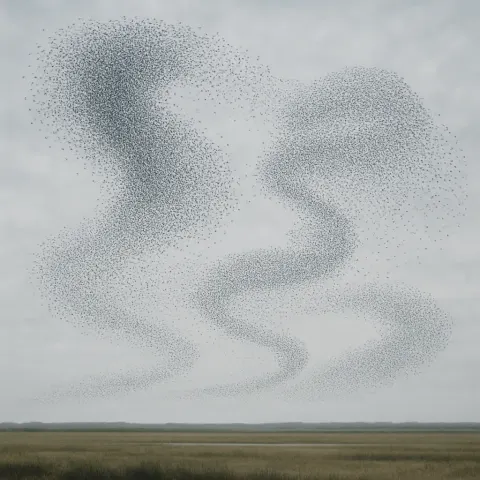 Vast Flock of Starlings Creates Dynamic