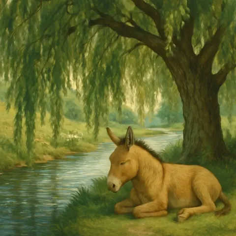 Beneath the Sweeping Canopy of a Majestic Willow Tree