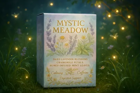 Whimsical and Dreamlike Packaging Design for a Fantasy-inspired Herbal Tea
