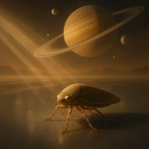 Across an Alien Planet Adorned with Prominent Rings
