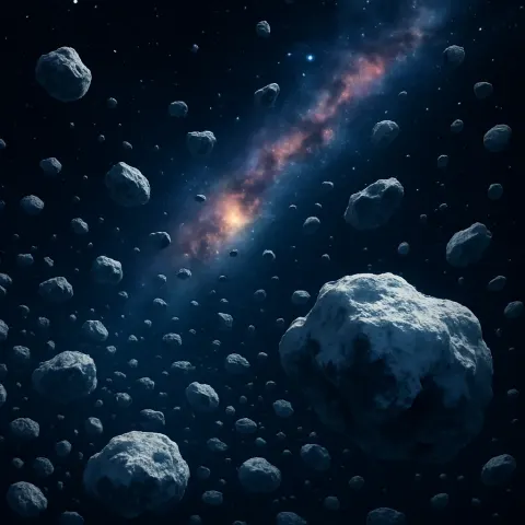 Innumerable Icy Asteroids Drift Silently Through the Vast