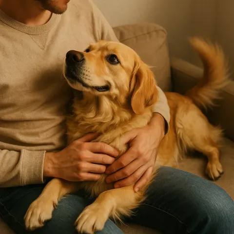 With its Tail Gently Wagging