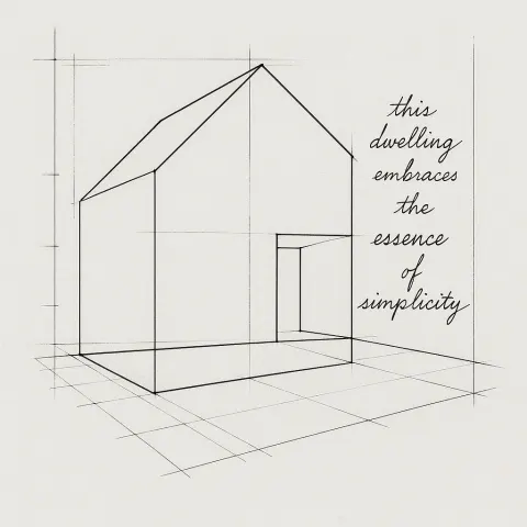 Technical Blueprint Displaying a Minimalist House Design Showcases Clean