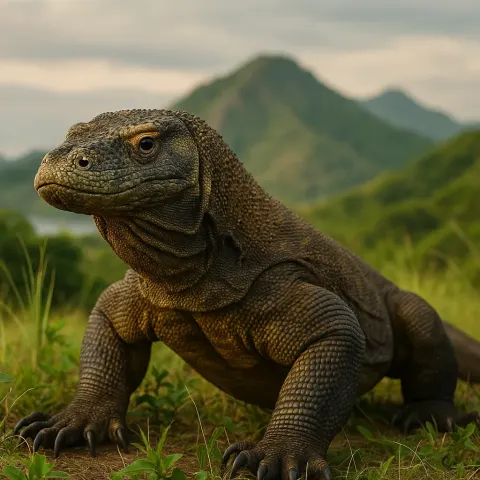 Magnificent Reptile Symbolizing Indonesia's Diverse and Vibrant Wildlife Heritage