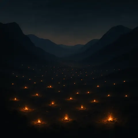 Myriad Distant Campfires Twinkle Like Fallen Stars