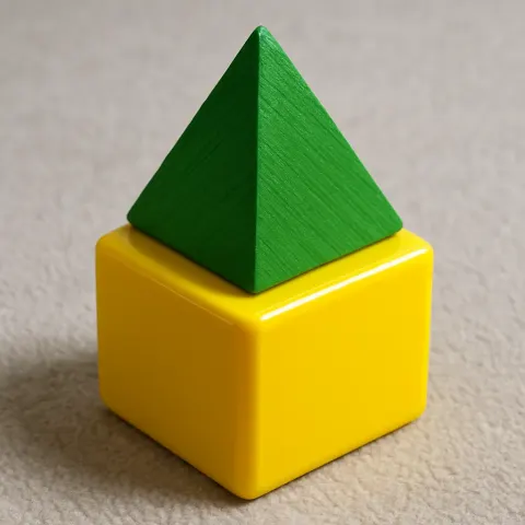 Polished Yellow Plastic Cube with a Smooth and Glossy Surface