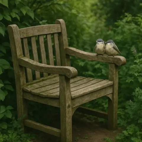 Amid a Garden Filled with Vibrant Greenery