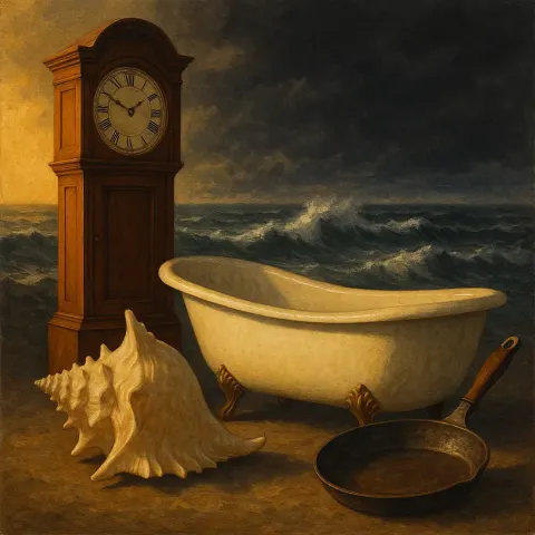 Against the Tumultuous Backdrop of a Stormy Sea
