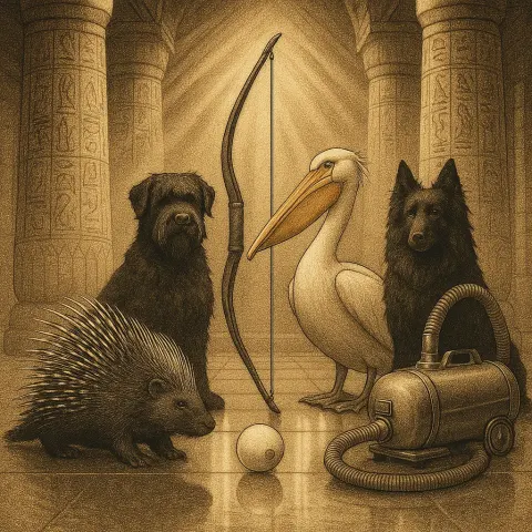 Within a Grand Hall Defined by Massive Stone Columns Intricately