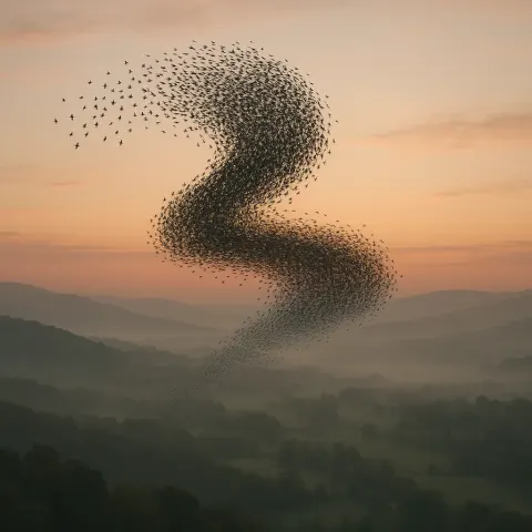Vast Flock of Birds Creates a Dynamic