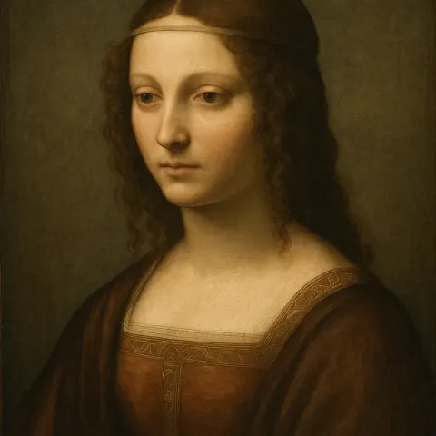Classic Renaissance-style Portrait Reminiscent of Leonardo Da Vinci