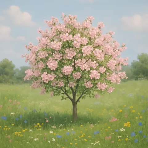 Tranquil View Reveals a Petite Tree