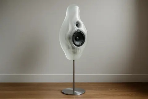 Sophisticated Home Speaker Made from Frosted Glass