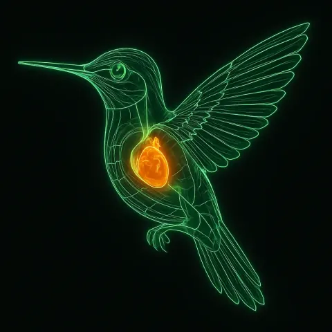 Digital Artwork of a Hummingbird
