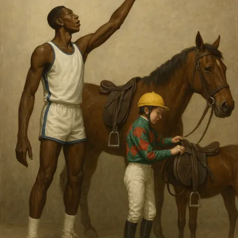 Tall Basketball Player Stretching to Grab a Ball