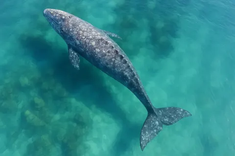 Single Mottled Grey Whale