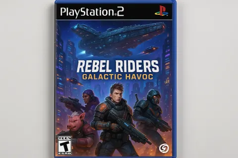 PS2 Game Case Design for "Rebel Riders