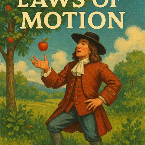 Character in 17th-century Attire Catches a Falling Apple
