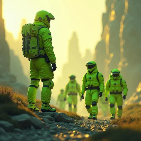 Digital Patrol in Neon Green Pixel Twilight