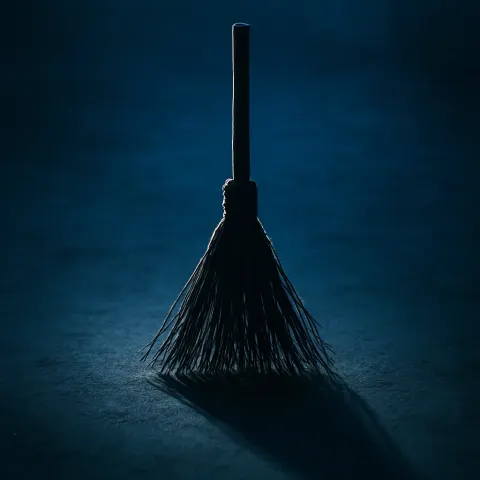 Single Broom with a Rustic Handmade Appearance