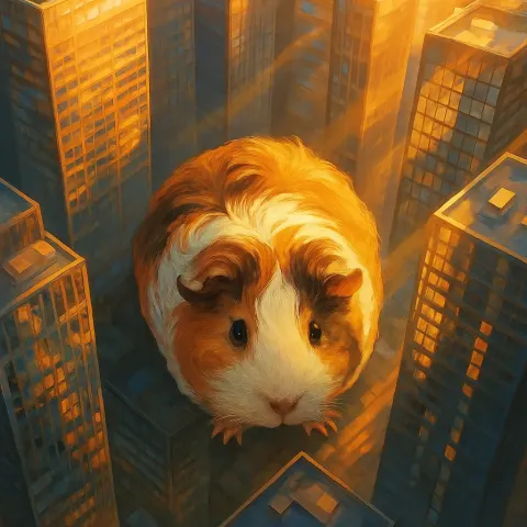 Single Guinea Pig—distinguished by its Rosetted Swirled Fur