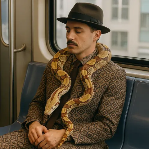 Man in a Patterned Suit