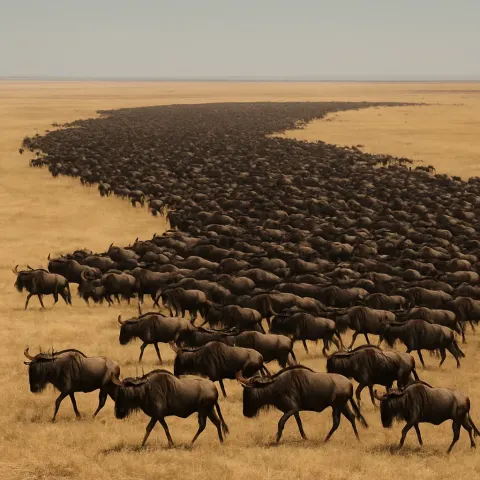 Immense Herd of Wildebeest