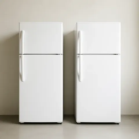 Two White Upright Refrigerators