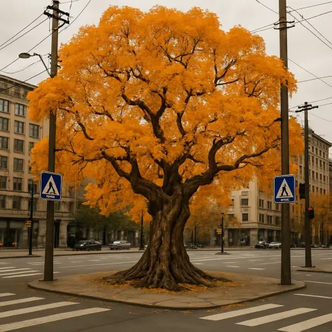 Venerable Tree with a Twisted Trunk