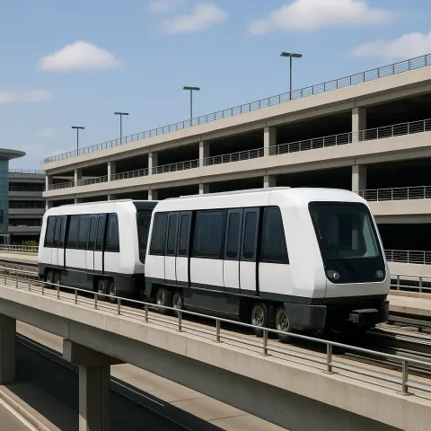 Modern Airport Transit System with Two Connected