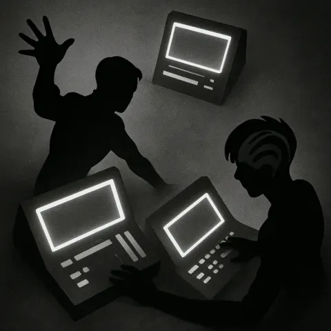 Two Silhouetted Figures