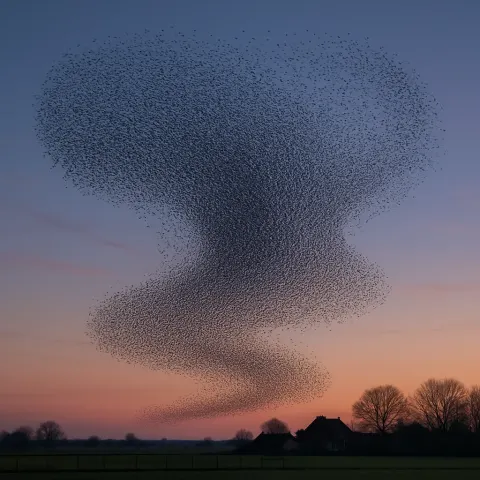 Immense Flock of Starlings Creates Mesmerizing Patterns