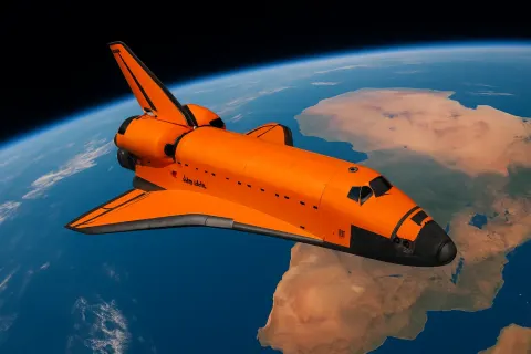 Modified Depiction of the Space Shuttle Atlantis Shows its Exterior